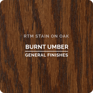 General Finishes RTM Wood Stain Stock Color - Burnt Umber (ON OAK)